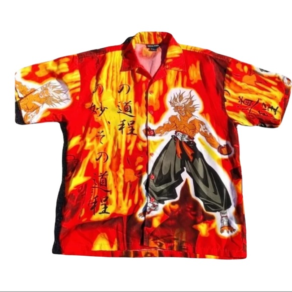 Vintage 2000s Anime Street Fighter Oscar Misa Button Up All Over Print Shirt L - Picture 1 of 7